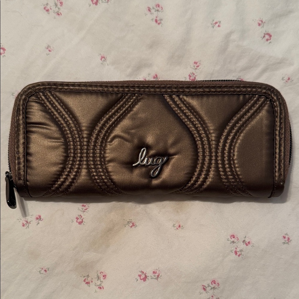 NWOT Lug Metallic Espresso TENDU Quilted Wallet